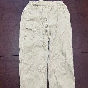 Light beige cargo pants with a relaxed fit